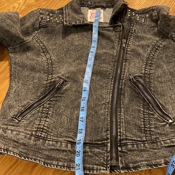 Vintage Ardene Black Jean Jacket Stud Embellished Full Zip (Size Medium) Women’s - Picture 11 of 14